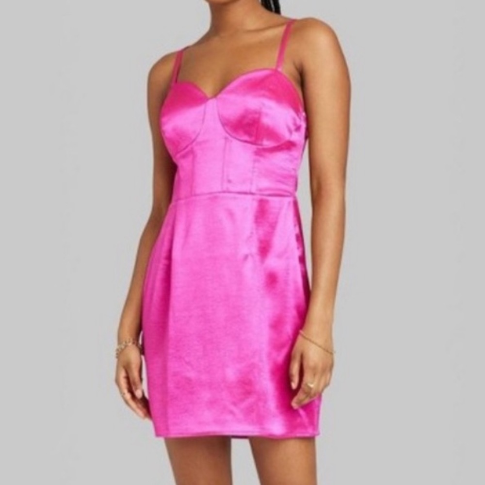 NWT - Wild Fable - Women’s Sleeveless Corset Satin Bodycon Dress